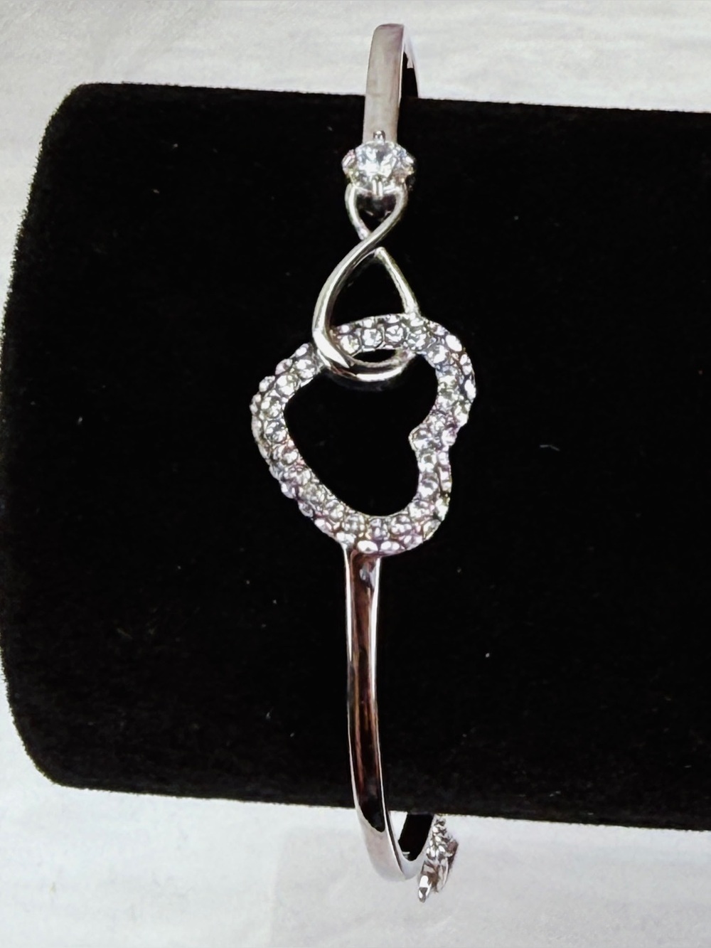 Silvertone Bling Adjustable Chain Bangle Bracelet